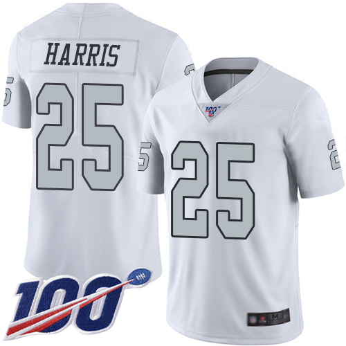 Men Oakland Raiders Limited White Erik Harris Jersey NFL Football #25 100th Season Rush Vapor Jersey->oakland raiders->NFL Jersey